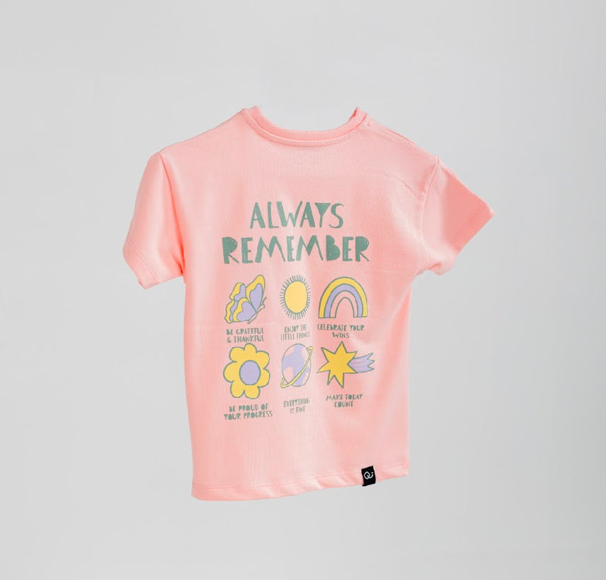 CAMISETA ALWAYS REMEMBER. COLOR ROSA