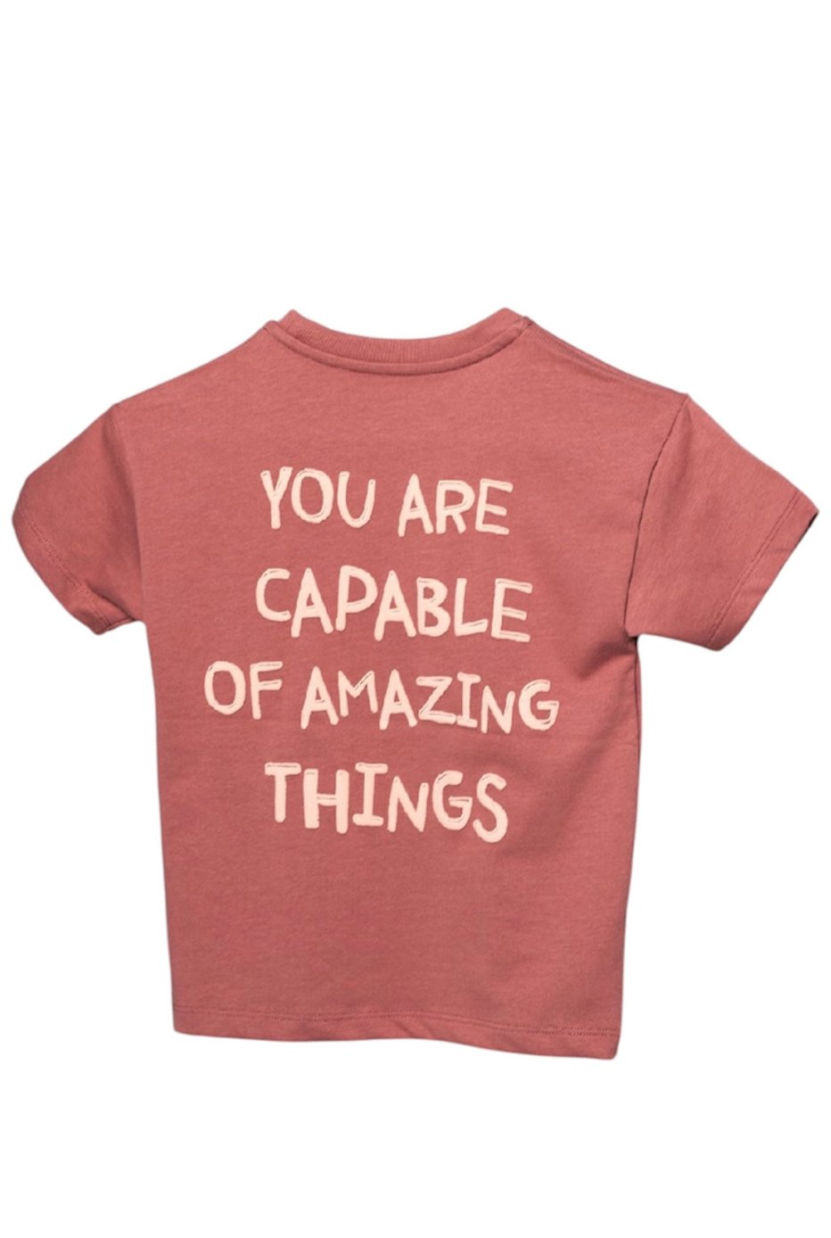 CAMISETA AMAZING THINGS. COLOR GUAYABA